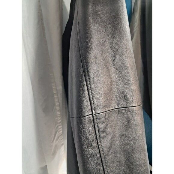 Vintage Wilsons Leather M. Julian Leather Jacket L Black 69426 Button Front - Picture 6 of 12